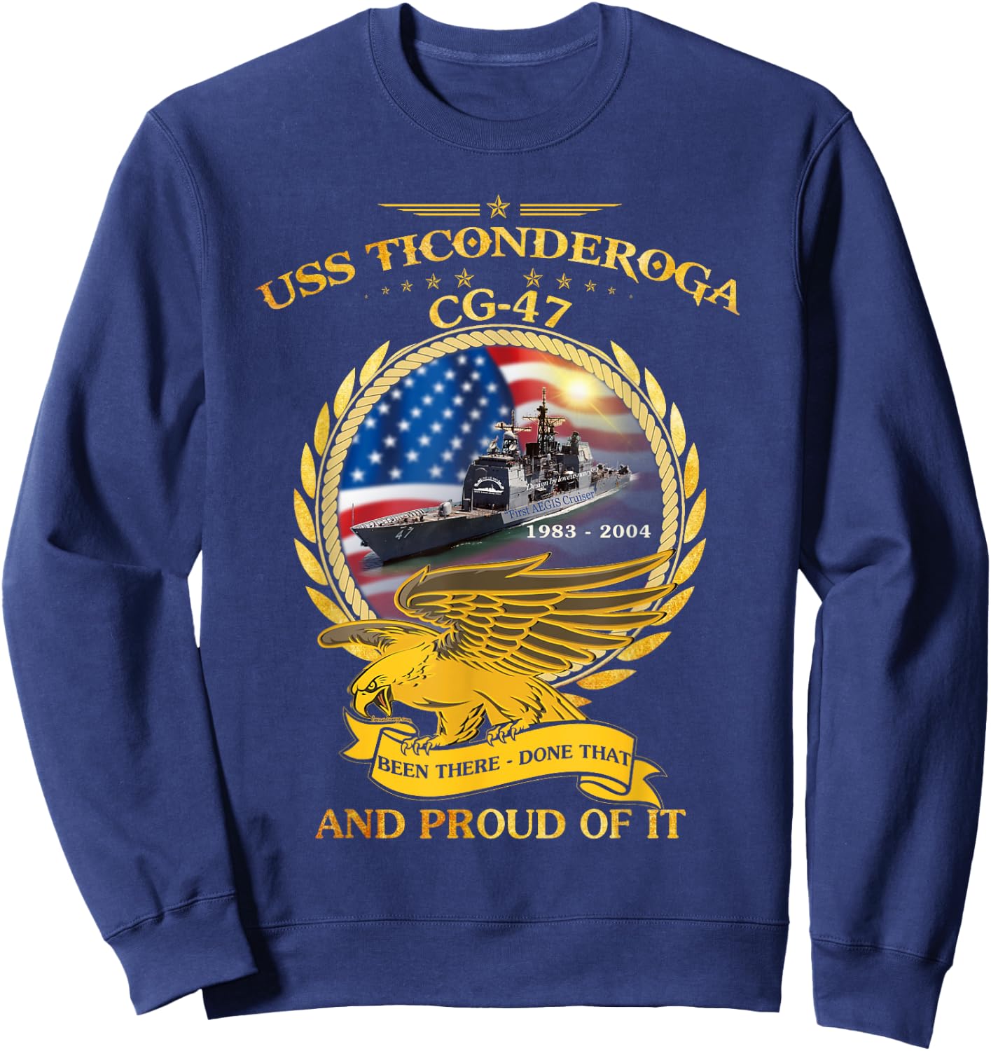 USS Ticonderoga (CG-47) 1983 - 2004 Sweatshirt - Sweatshirt | Navy