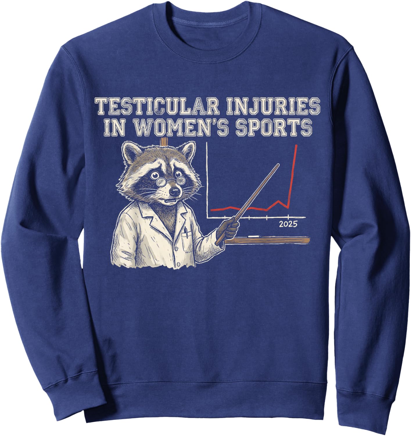 Testicular Injuries in Sports Raccoon Sweatshirt - Sweatshirt | Navy