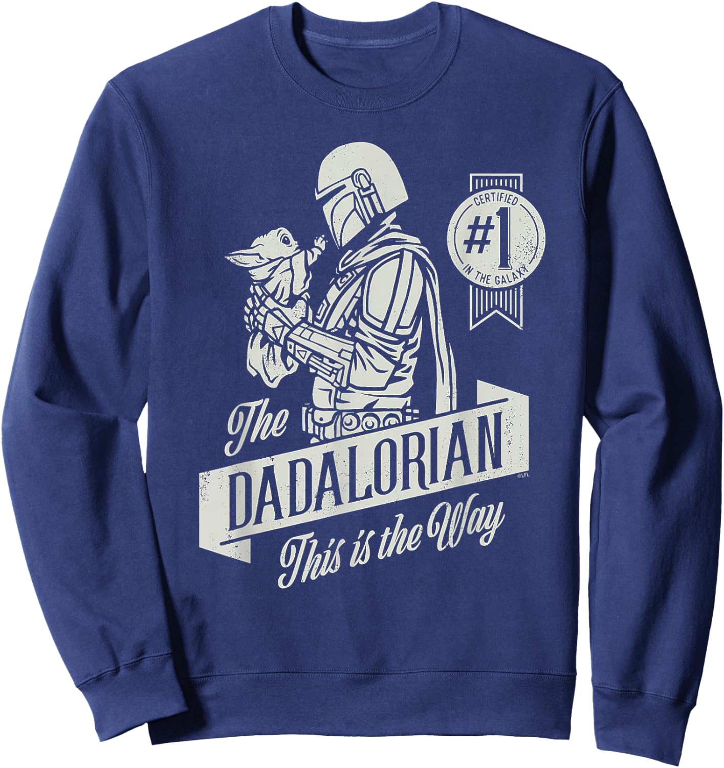 Star Wars The Mandalorian and Grogu Dadalorian Father’s Day Sweatshirt - Sweatshirt | Navy