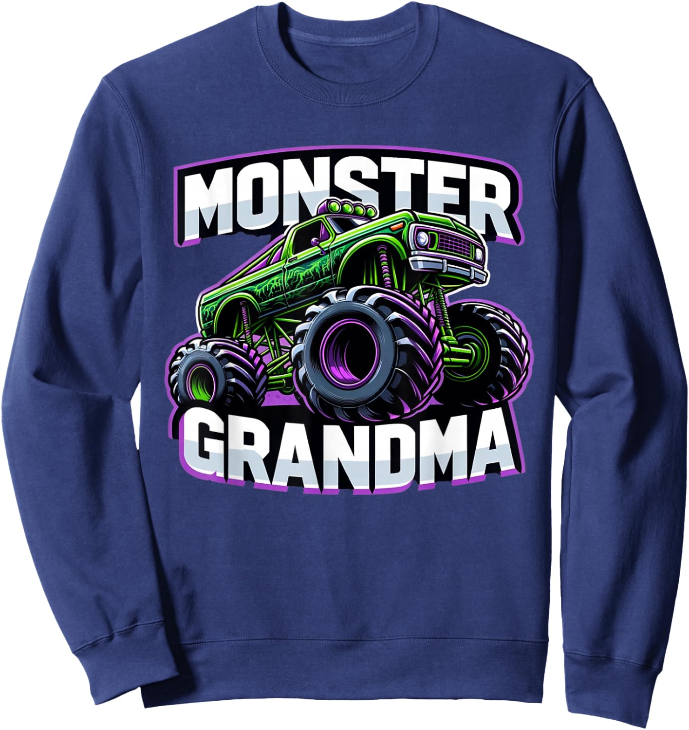 Monster Truck Race Racer Driver Grandma Mother's Day Sweatshirt - Sweatshirt | Navy