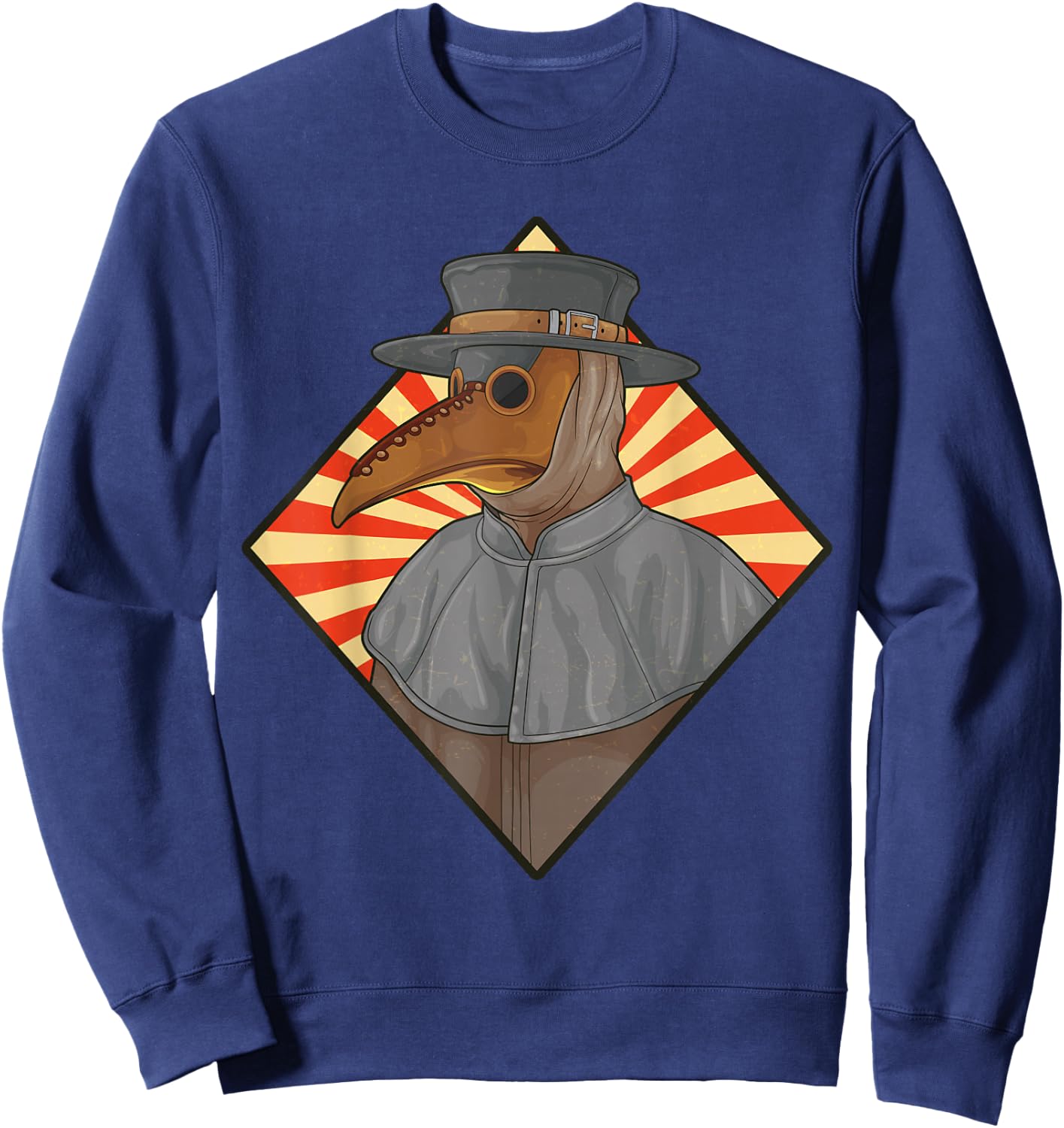 Plague Doctor Steampunk Retro Creepy Medieval Gothic Raven Sweatshirt - Sweatshirt | Navy