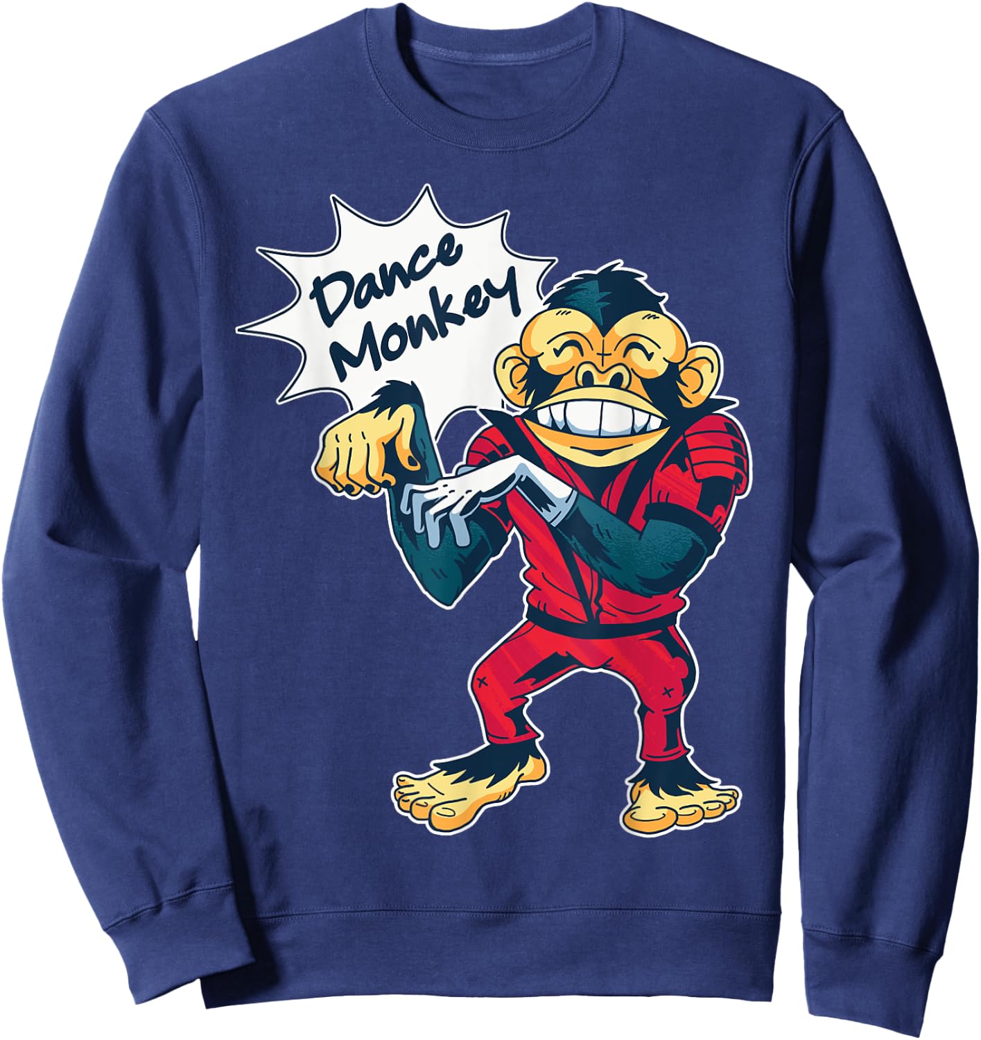 Funny Dance Monkey Music Dancing 90s Sweatshirt - Sweatshirt | Navy