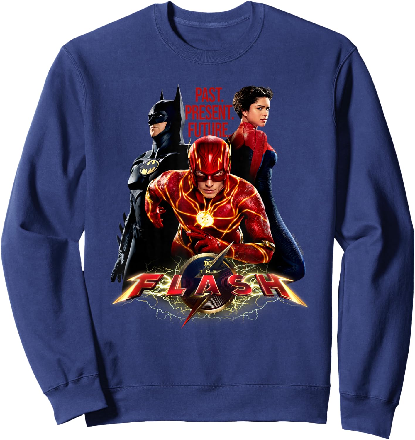 The Flash Movie Batman Supergirl Team Sweatshirt - Sweatshirt | Navy
