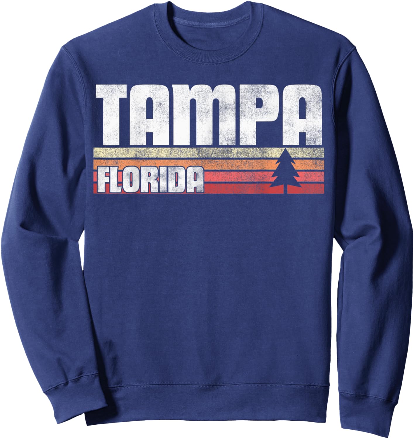 Tampa Florida FL Gift Retro Style Vintage 70s 80s 90s Home Sweatshirt - Sweatshirt | Navy