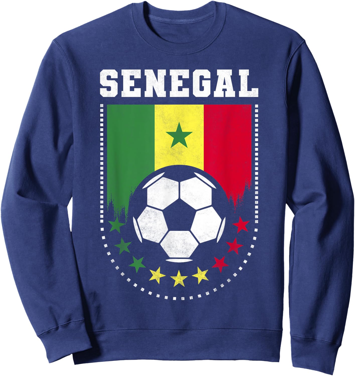 Senegal Flag Soccer Fan Sweatshirt - Sweatshirt | Navy