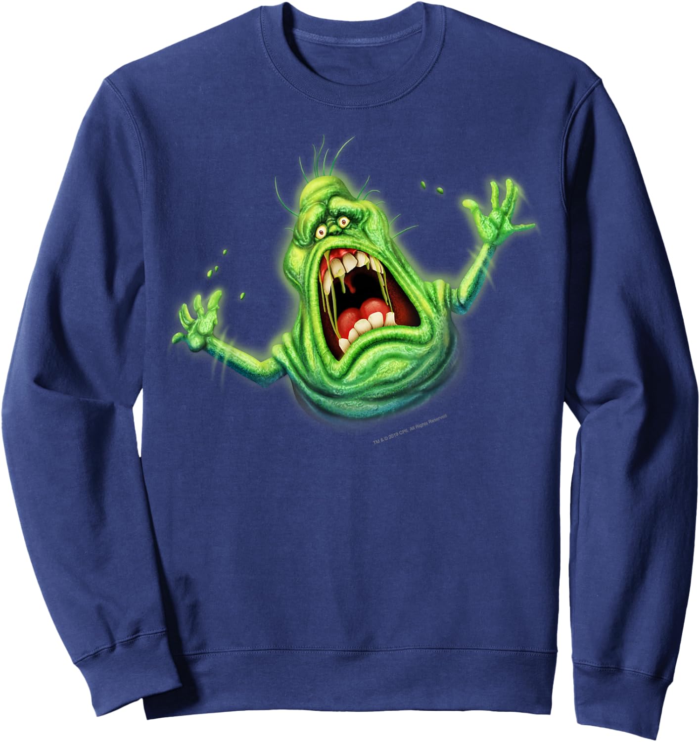 Ghostbusters Slimer Screaming Portrait Sweatshirt - Sweatshirt | Navy