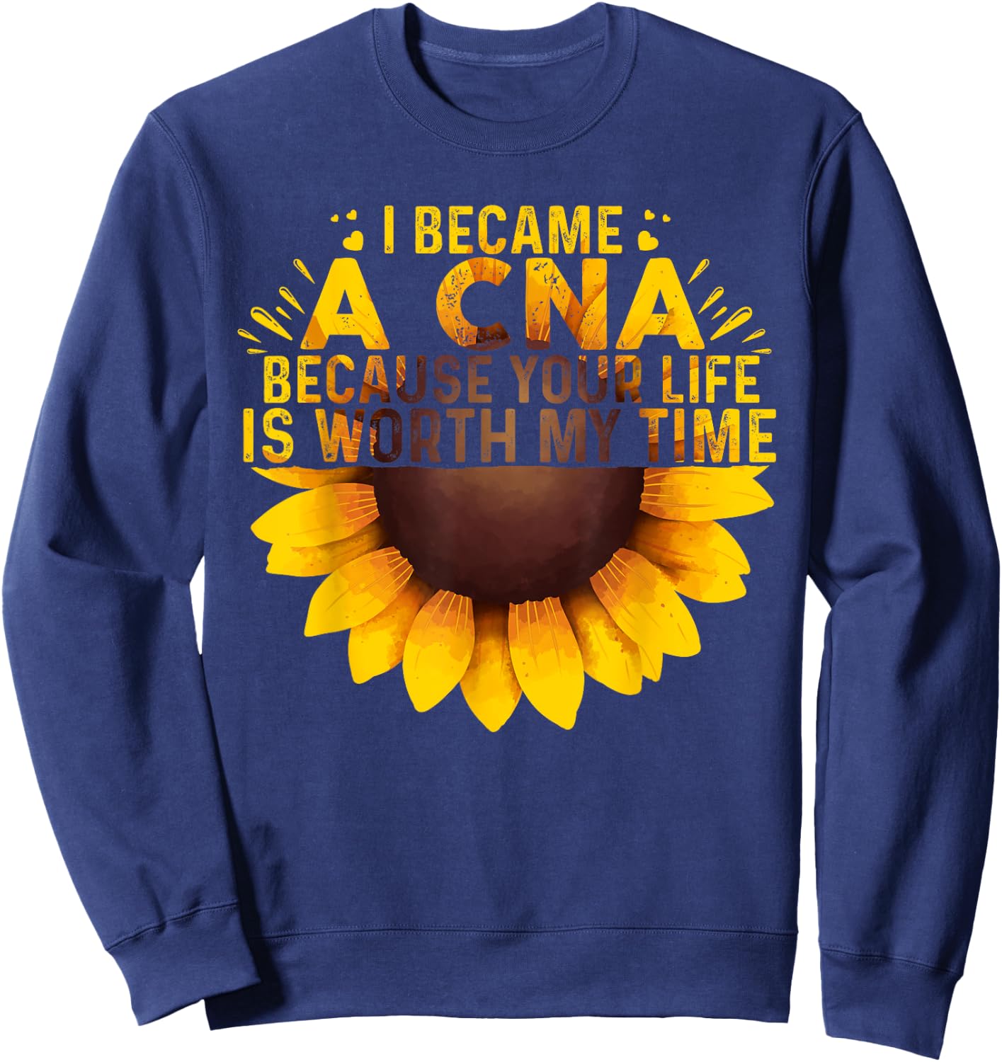 Funny CNA Design Girls Certified Nursing Assistant Sweatshirt - Sweatshirt | Navy