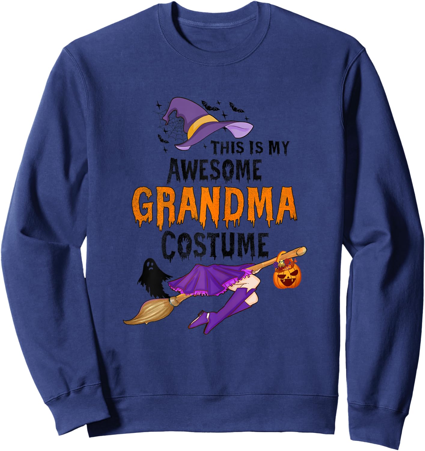 This Is My Awesome Grandma Costume Halloween Spooky Women Sweatshirt - Sweatshirt | Navy