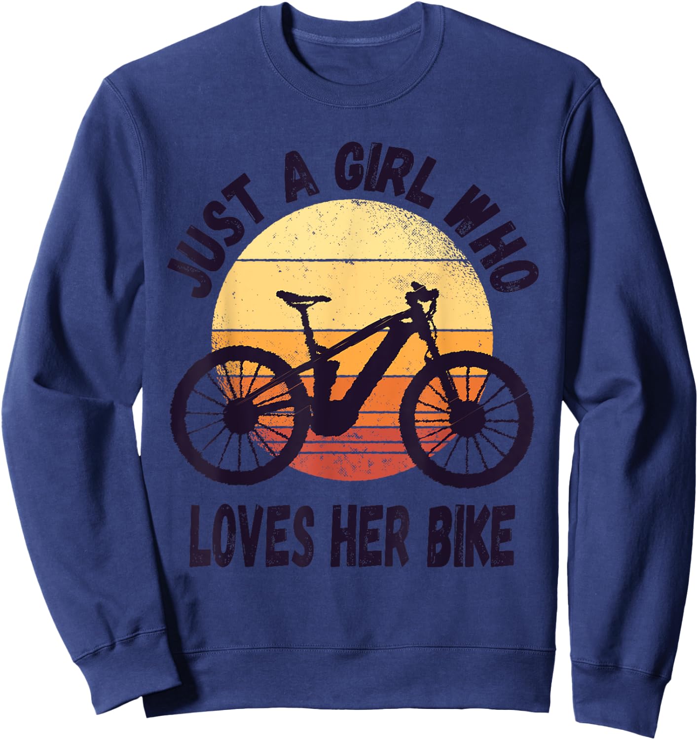 Just A Girl Who Loves Her Cute Bike Cycling biking Girls Kid Sweatshirt - Sweatshirt | Navy