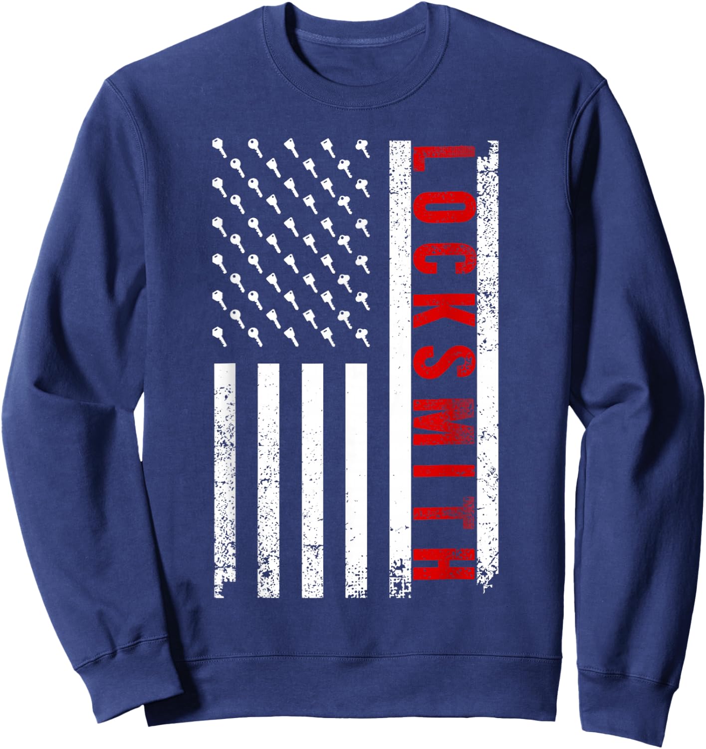 Cool Locksmith Art Women American Flag Lock Picker Sweatshirt - Sweatshirt | Navy