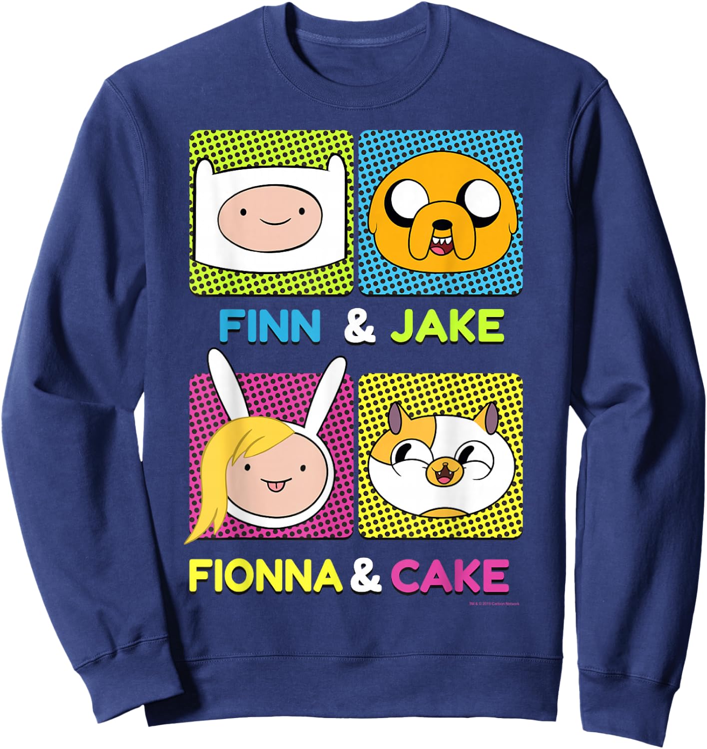CN Adventure Time Finn & Jake Fionna & Cake Box Up Sweatshirt - Sweatshirt | Navy