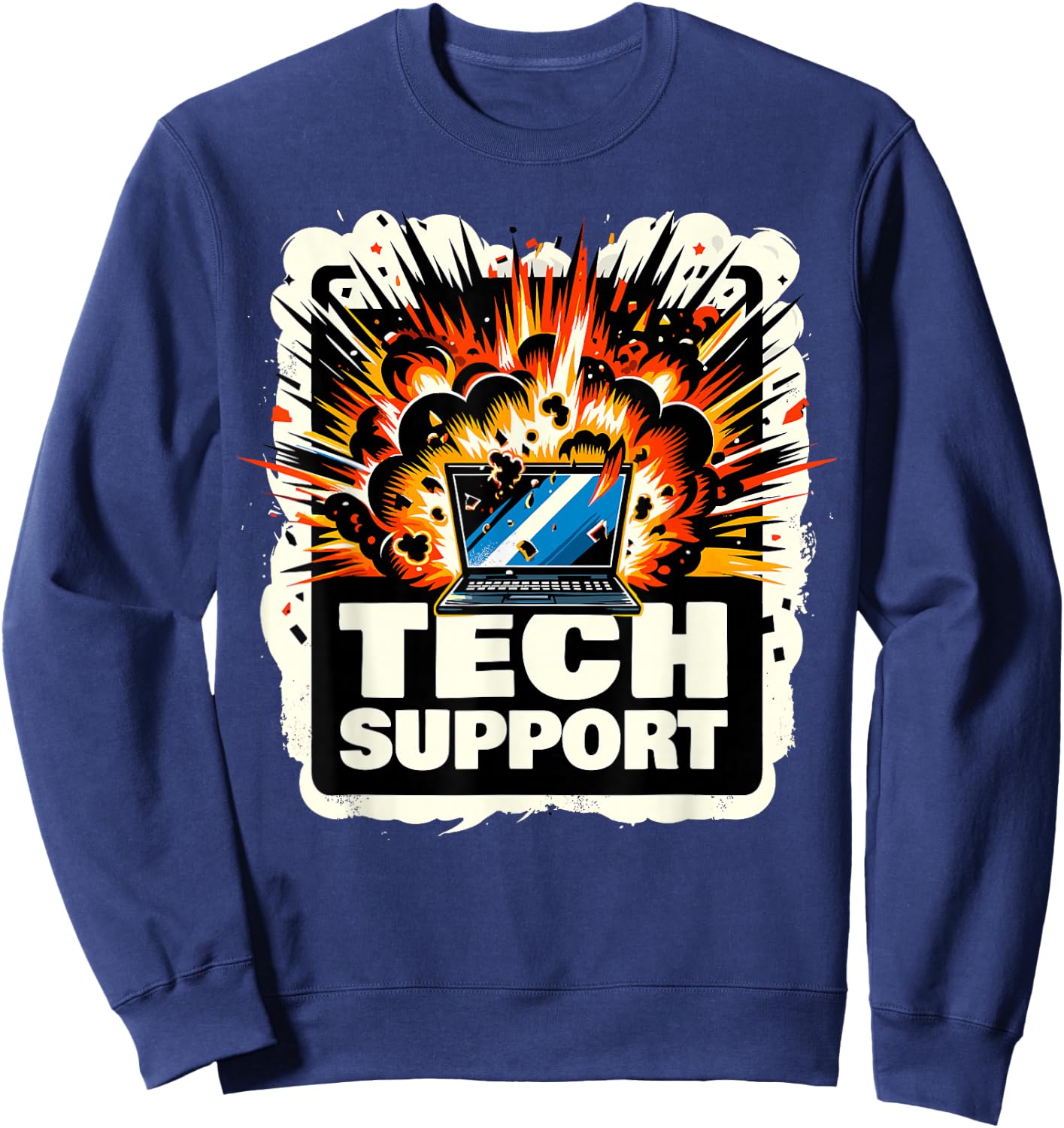 Tech Support I Computer IT Guy Sweatshirt - Sweatshirt | Navy