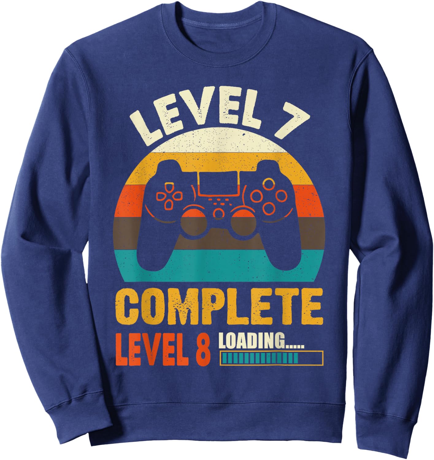 Level 7 Complete Vintage 7th Wedding Anniversary Sweatshirt - Sweatshirt | Navy
