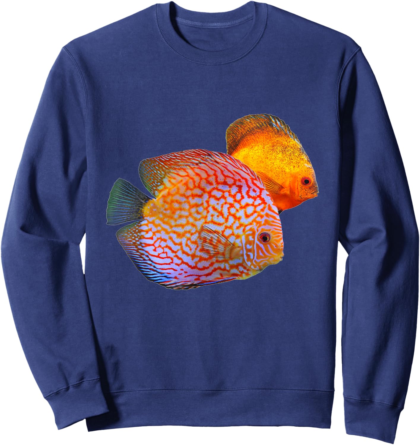 Portrait of Discus Fish Ocean Fishes Shirt Sweatshirt - Sweatshirt | Navy