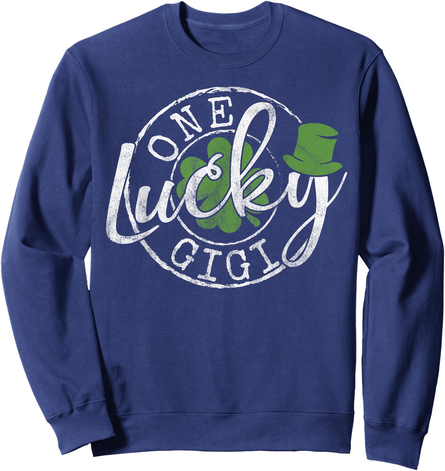One Lucky Gigi Funny Irish Clovers Grandma St Patrick's Day Sweatshirt - Sweatshirt | Navy