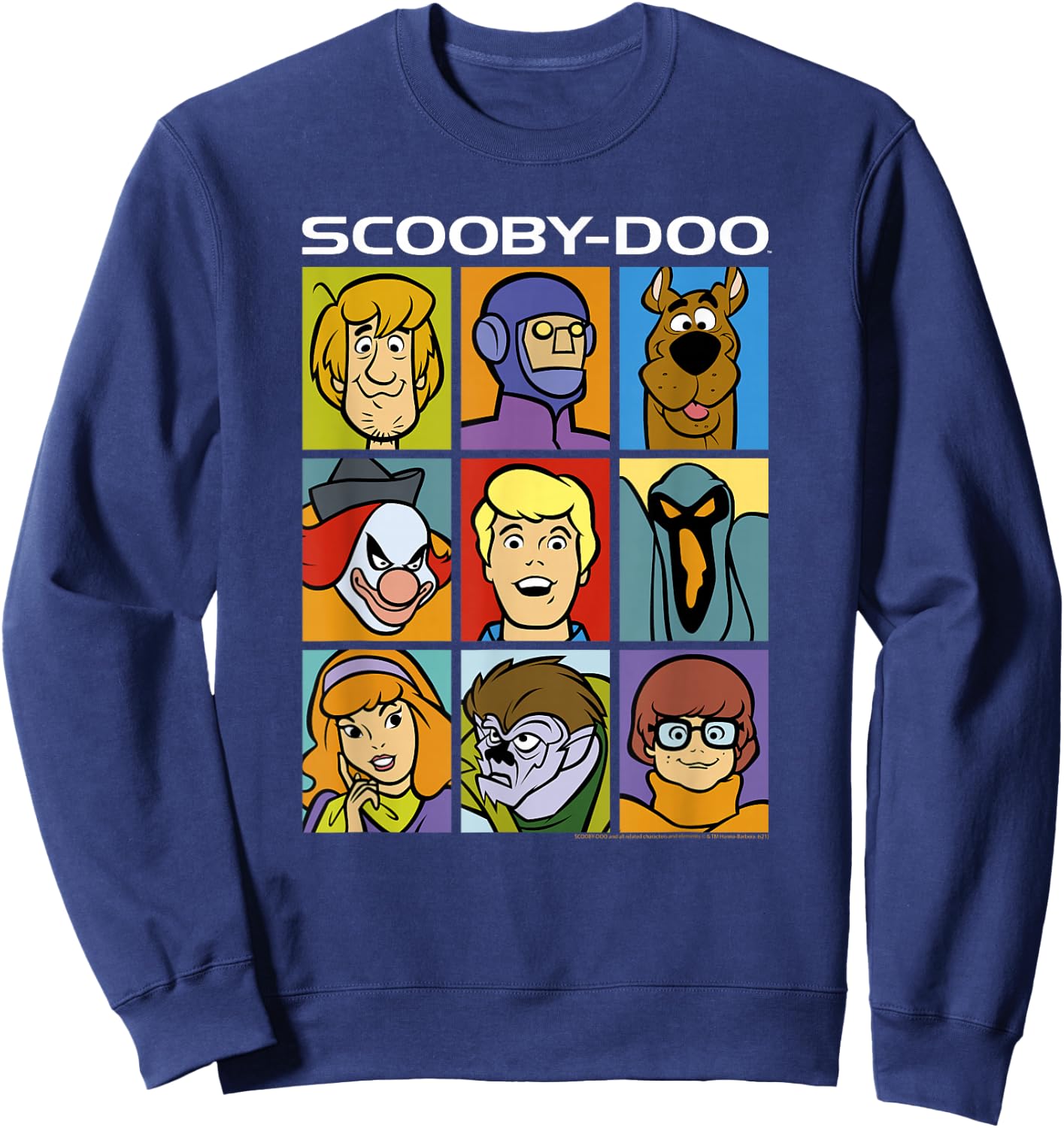 Scooby-Doo Characters & Villains Block Party Poster Sweatshirt - Sweatshirt | Navy