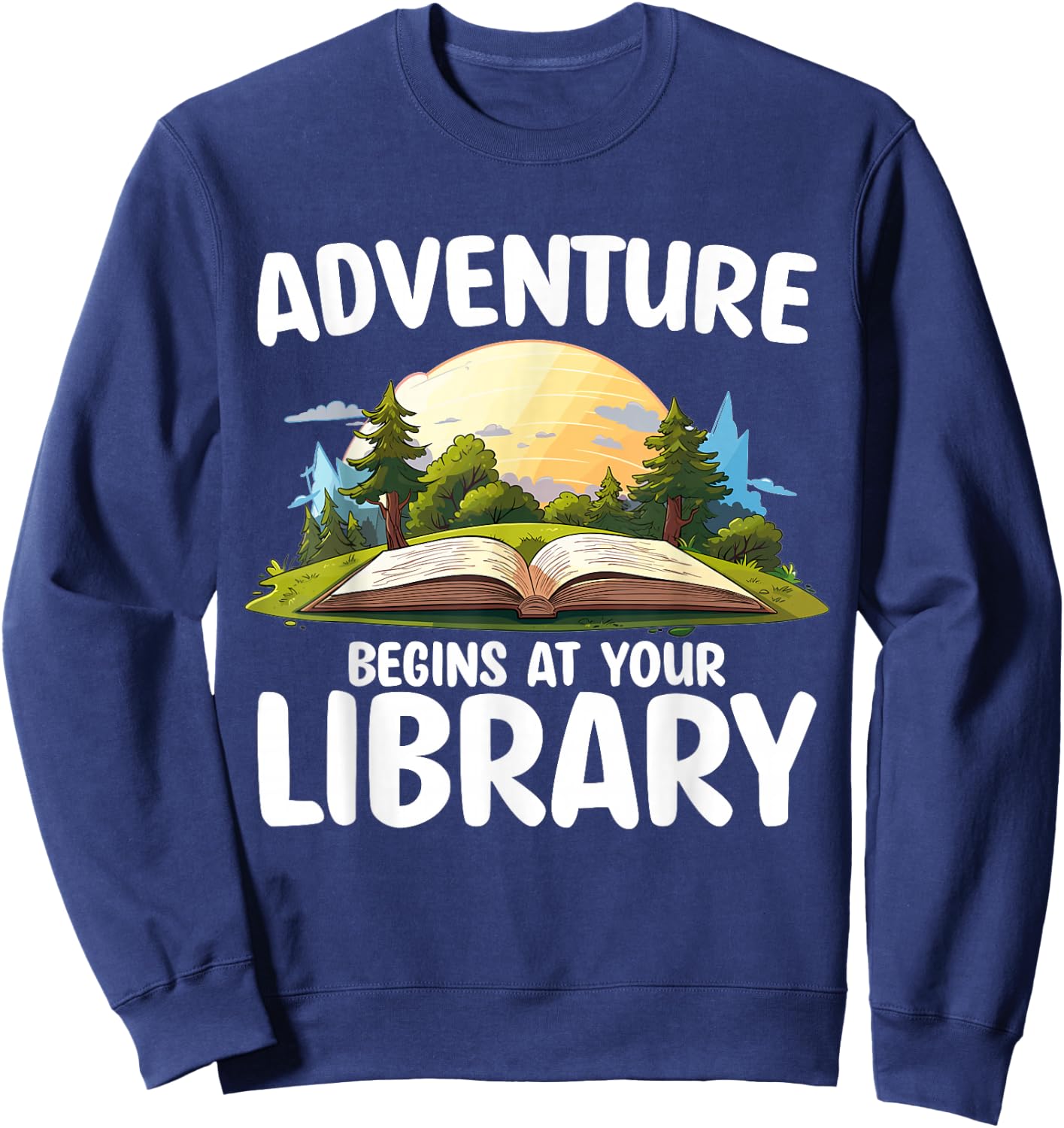 Summer Reading Program 2024 Adventure Begins At Your Library Sweatshirt - Sweatshirt | Navy