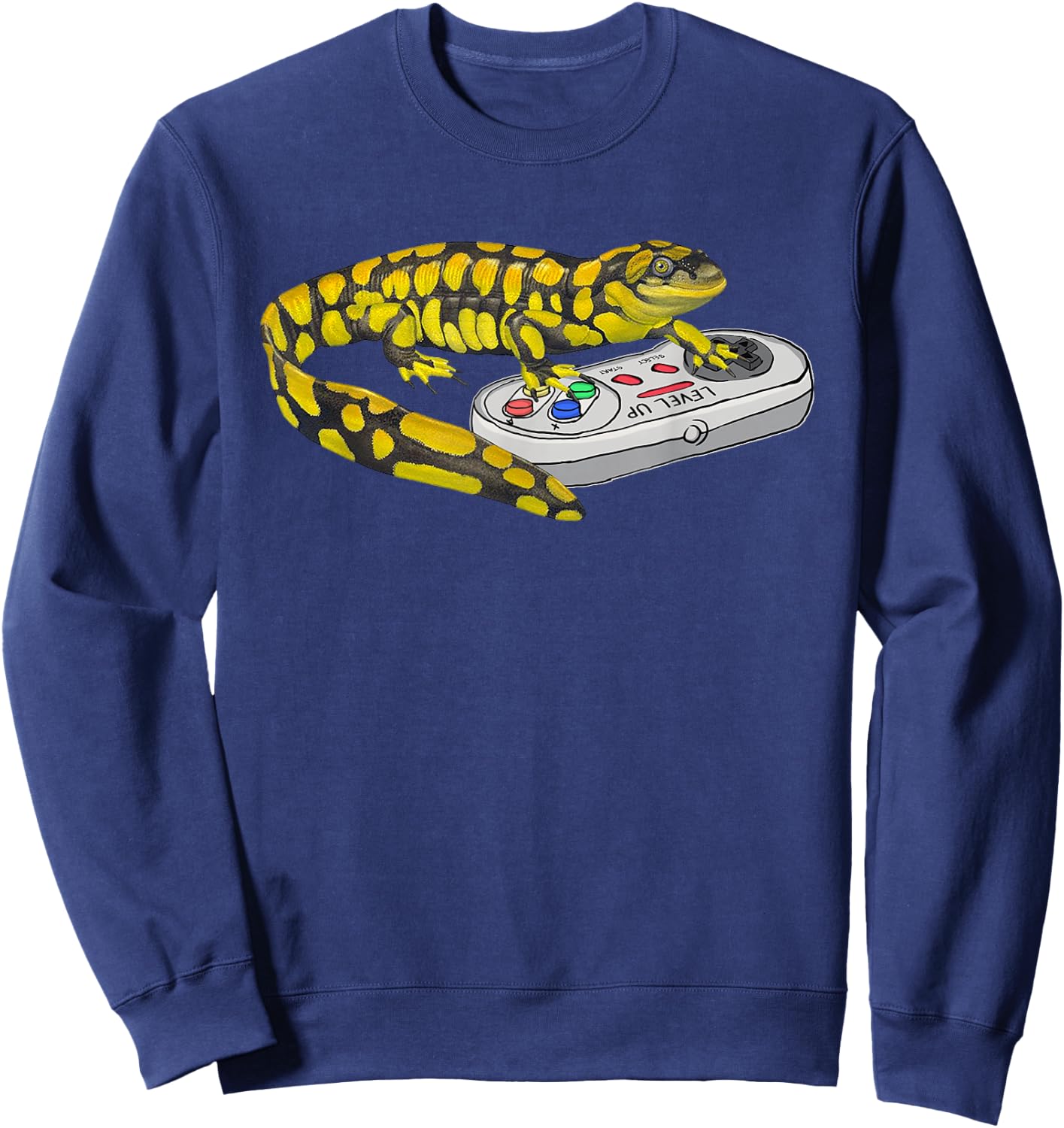 Tiger salamander Playing Video Game Salamanders Gamers Sweatshirt - Sweatshirt | Navy