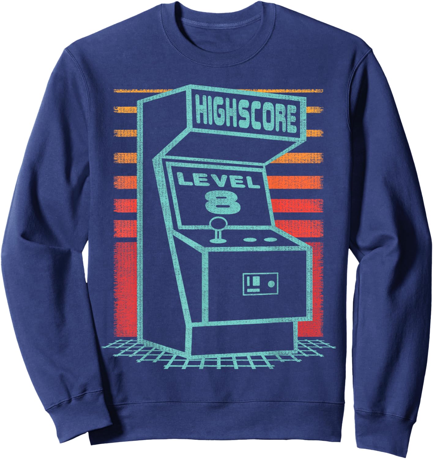 8th Birthday 8 Year Old Retro Gamer Level Up Unlocked Sweatshirt - Sweatshirt | Navy
