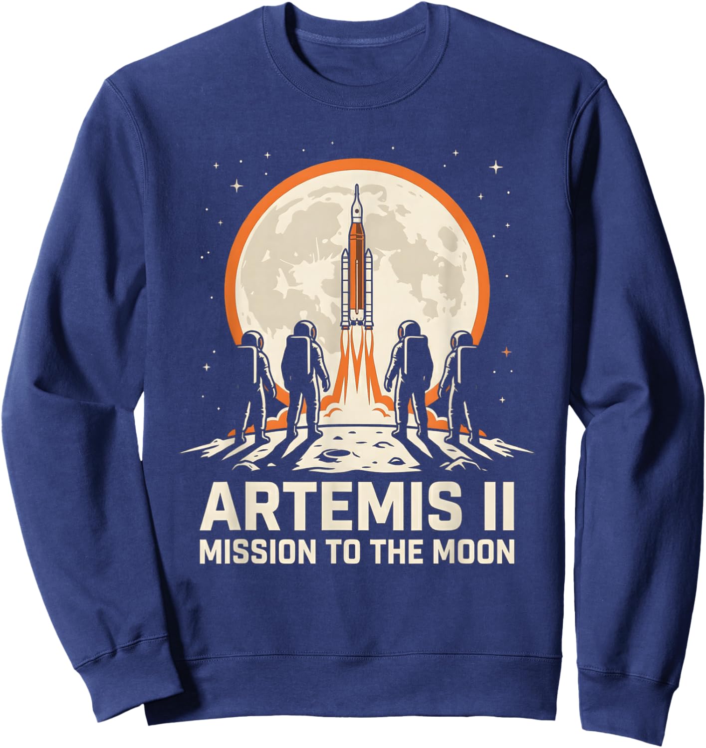 Artemis II Mission to The Moon Space Rocket Astronaut Sweatshirt - Sweatshirt | Navy