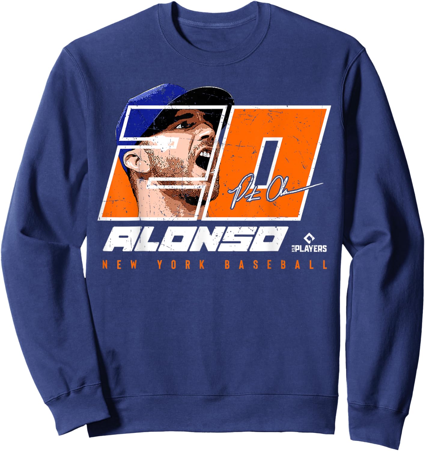 Pete Alonso - Silhouette Polar Bear New York MLBPA Sweatshirt - Sweatshirt | Navy