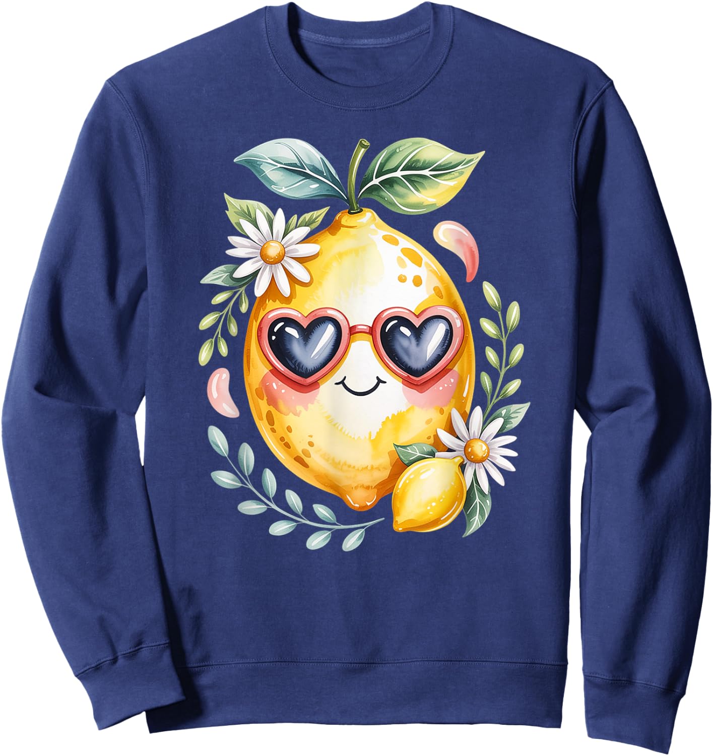 Cute Lemons Fruit Girls & Women Who Adore Loves Lemon Sweatshirt - Sweatshirt | Navy