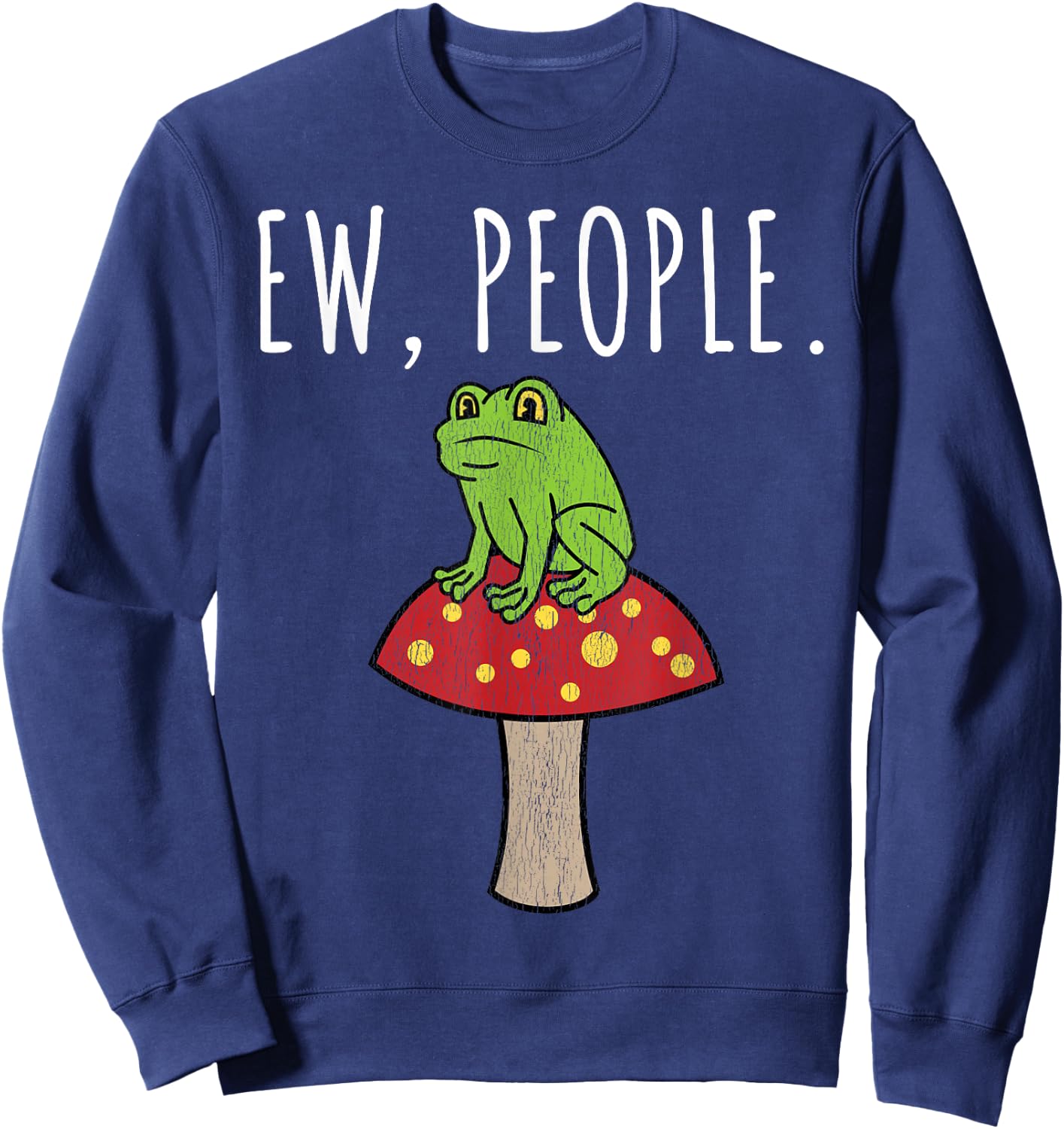 Ew People Frog Mushroom Sweatshirt - Sweatshirt | Navy