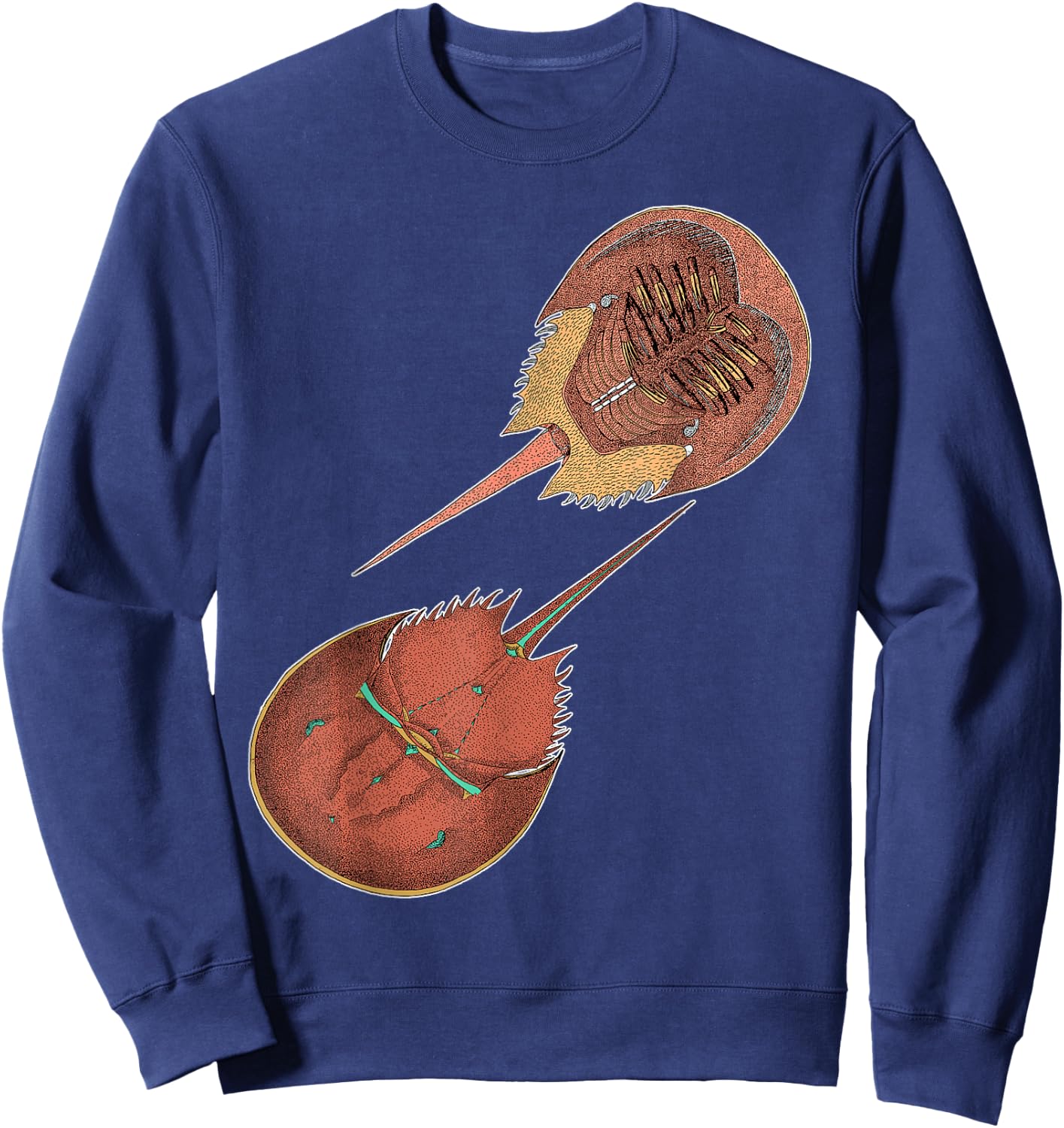EncycloArt - Horseshoe Crab Xiphosura Sweatshirt - Sweatshirt | Navy
