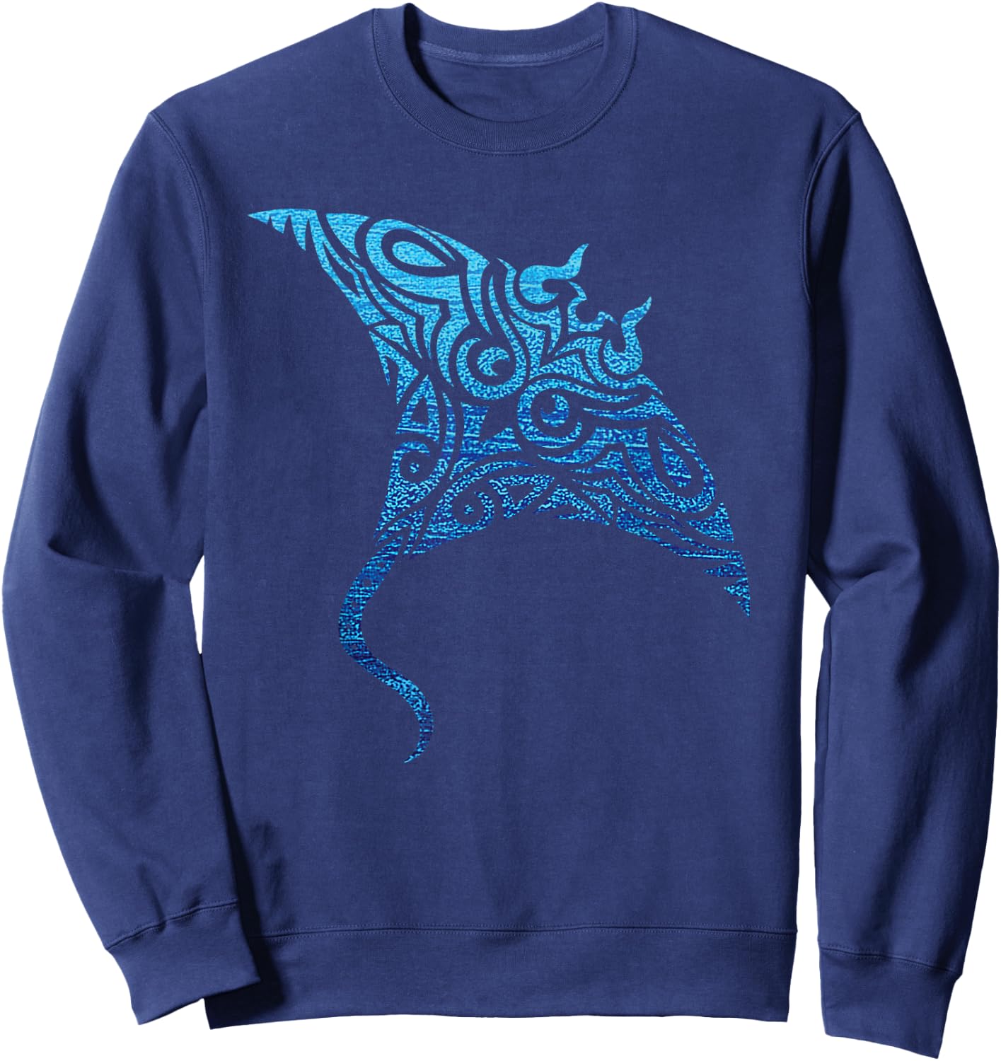 Hawaiian Manta Ray Tribal Polynesian Tattoo Pacific Stingray Sweatshirt - Sweatshirt | Navy
