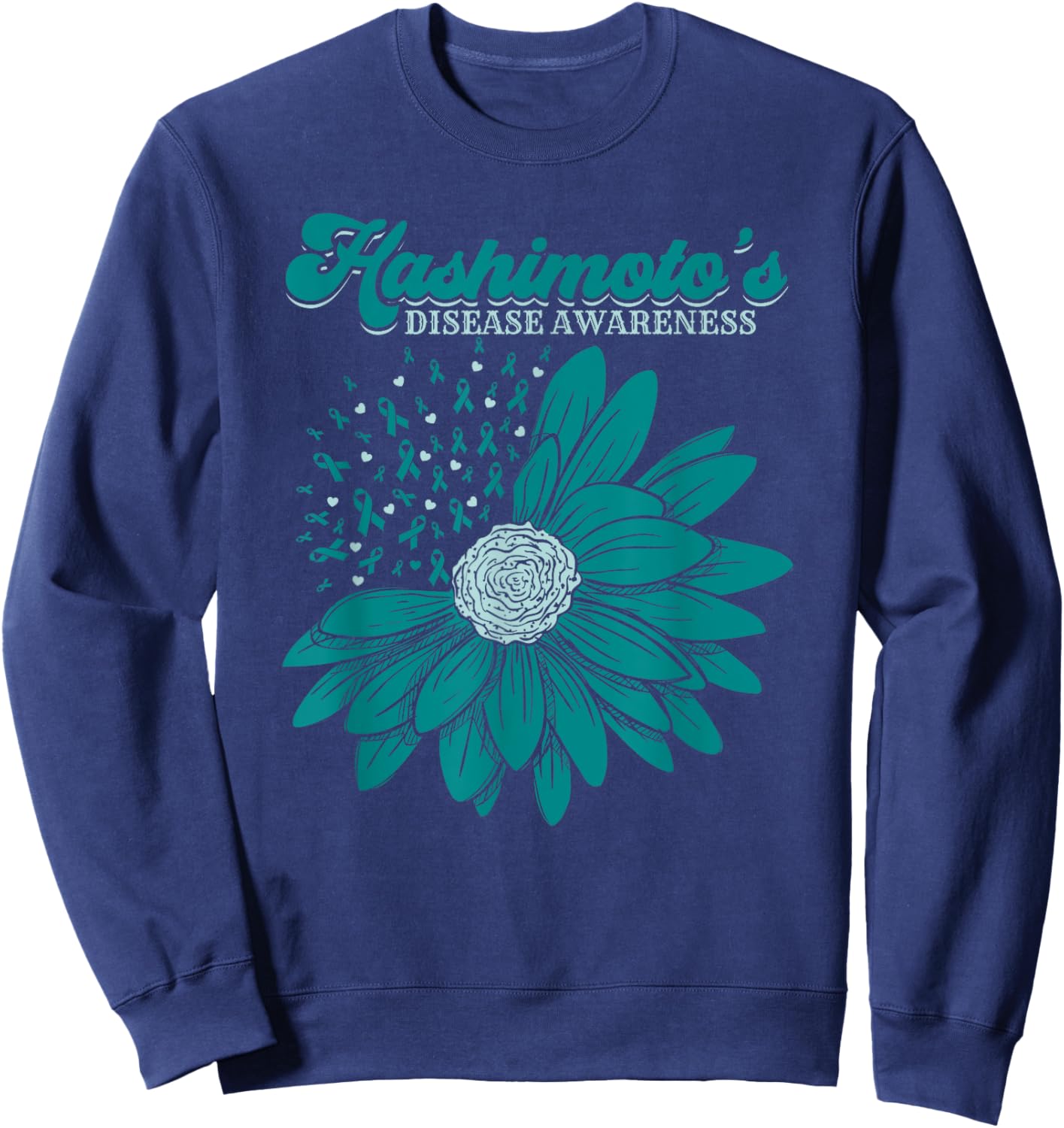 Hashimoto’s Disease A Thyroid Disorder Awareness For Warrior Sweatshirt - Sweatshirt | Navy