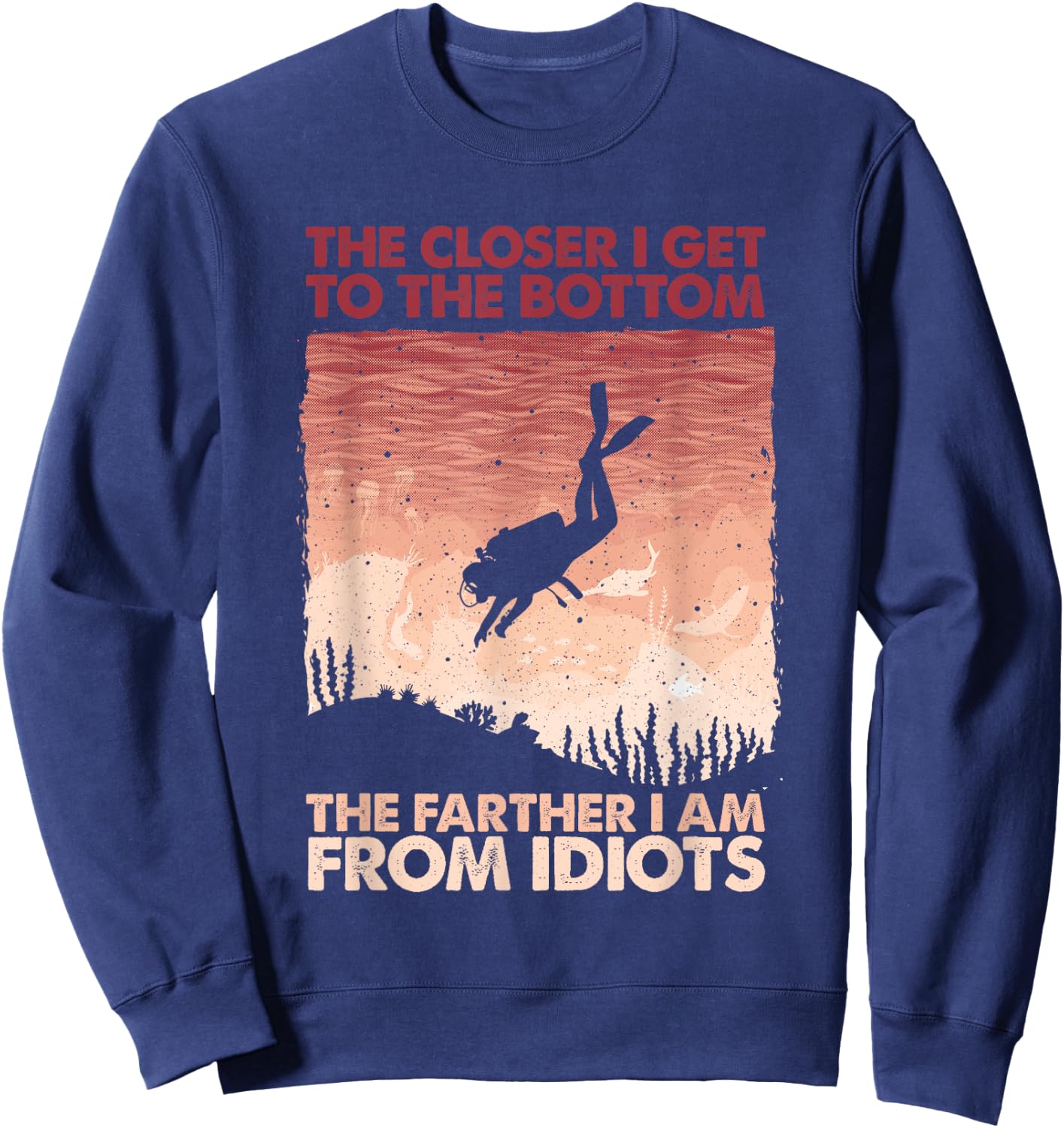 Funny Scuba Diving Women Underwater Sea Scuba Diver Sweatshirt - Sweatshirt | Navy