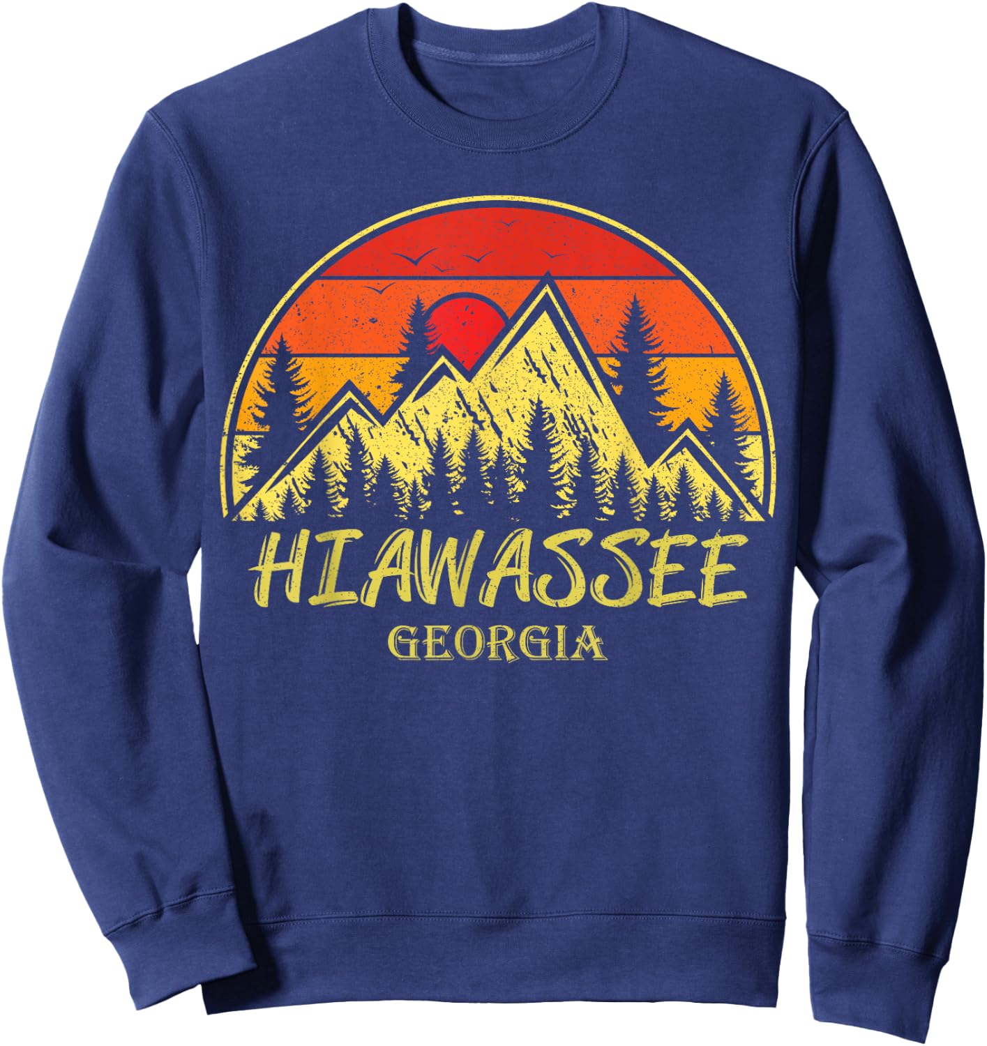 Vintage Hiawassee Georgia GA Mountains Hike Hiking Souvenir Sweatshirt - Sweatshirt | Navy