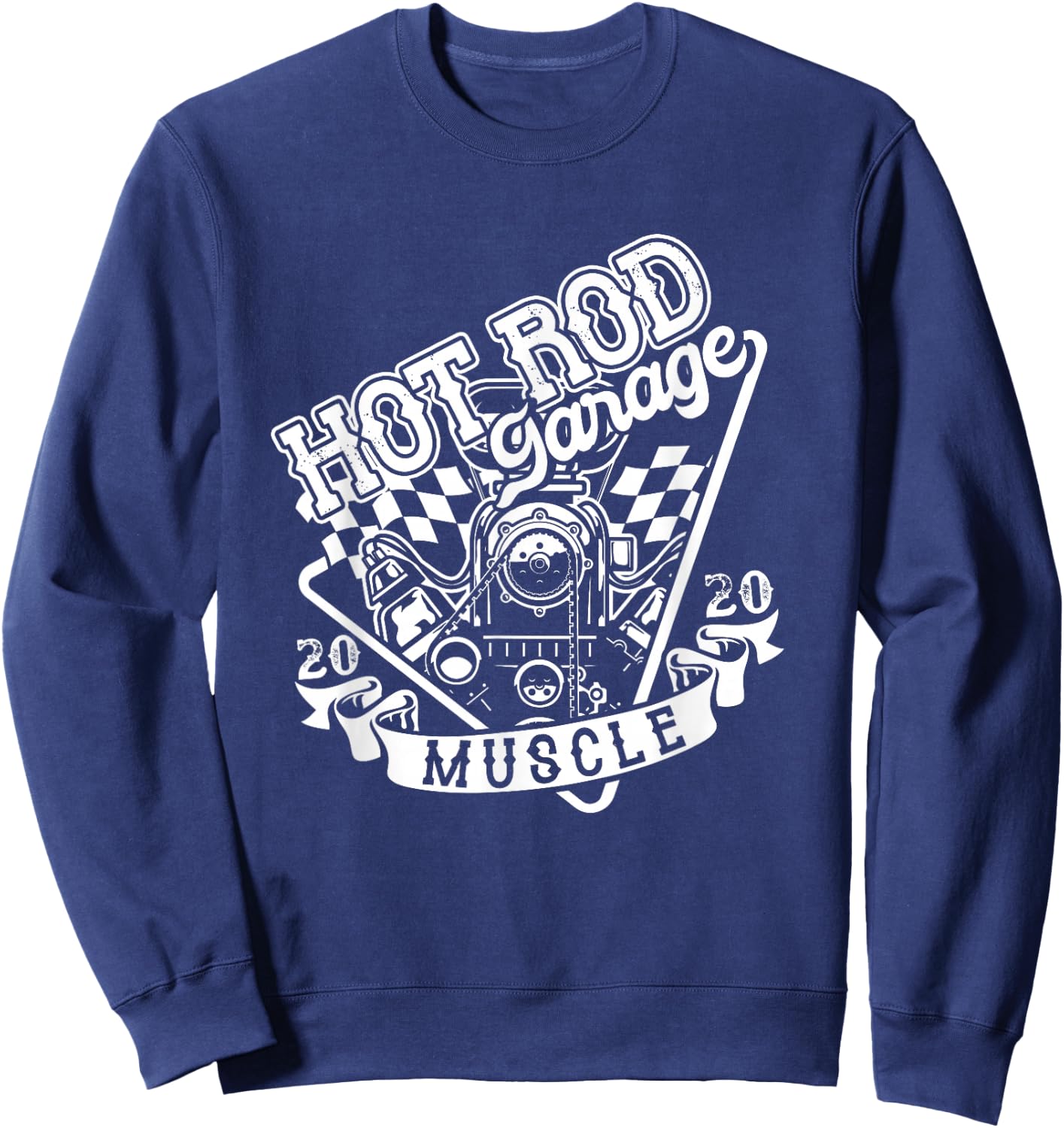 Hot Rod Garage American Old Car Classic Modified Sweatshirt - Sweatshirt | Navy