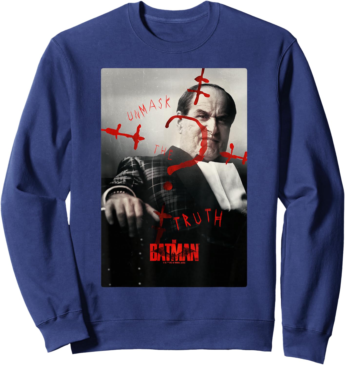 The Batman Penguin Question Mark Real Photo Poster Sweatshirt - Sweatshirt | Navy