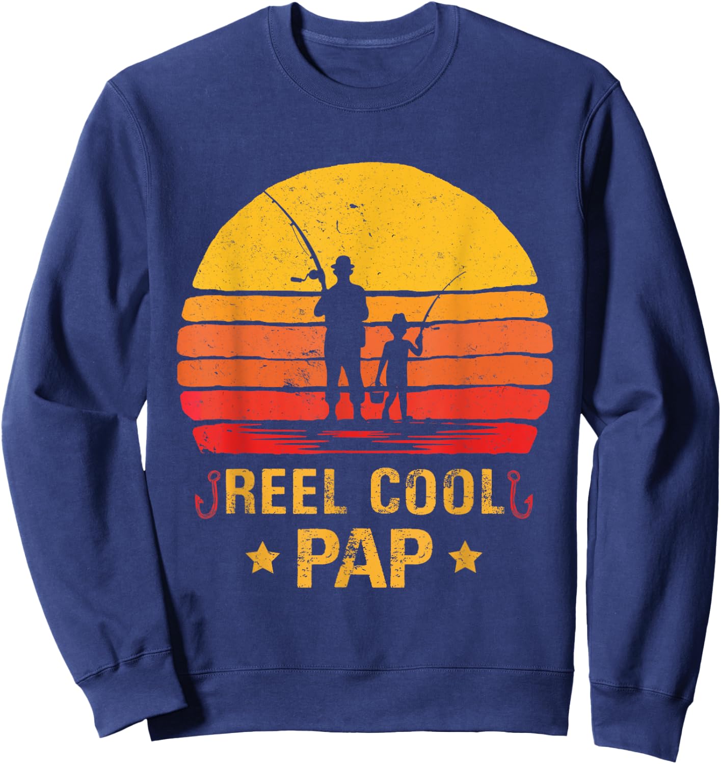 Reel Cool Pap Fishing Fathers Day Sweatshirt - Sweatshirt | Navy