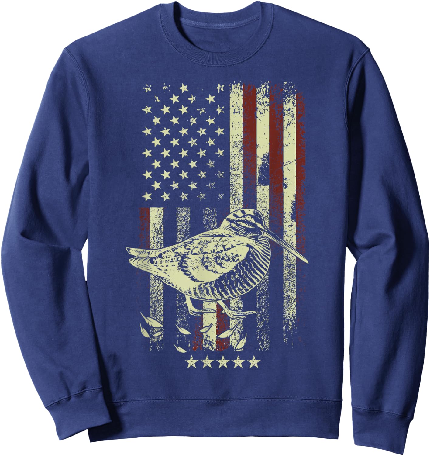 USA American Flag Hunters - Hunting Woodcock Bird Sweatshirt - Sweatshirt | Navy