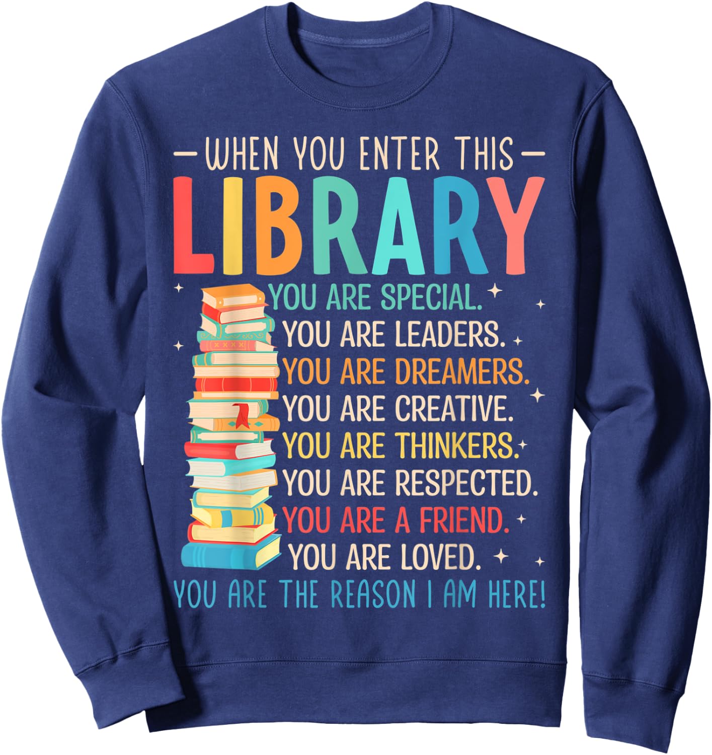 When You Enter This Library - Librarian Bookworm Book Reader Sweatshirt - Sweatshirt | Navy