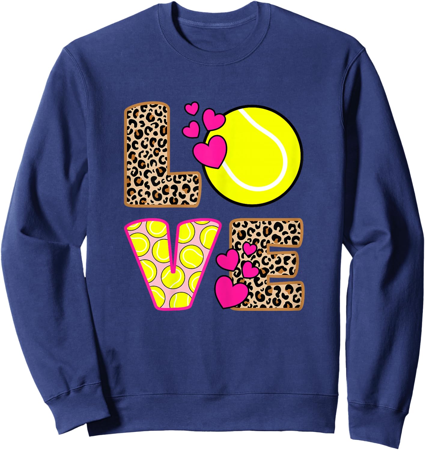 Love Tennis Player Women Girls Sweatshirt - Sweatshirt | Navy