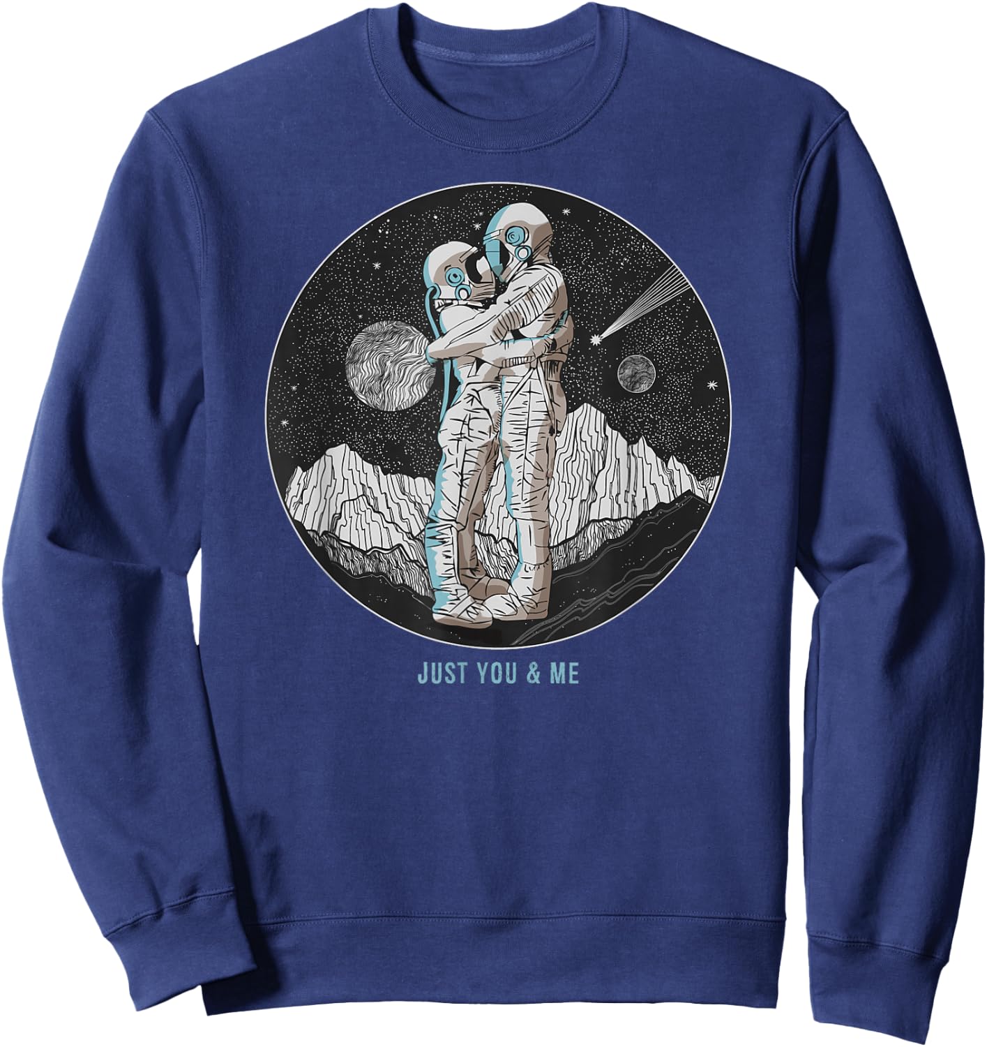 A few astronauts in love in space Sweatshirt - Sweatshirt | Navy