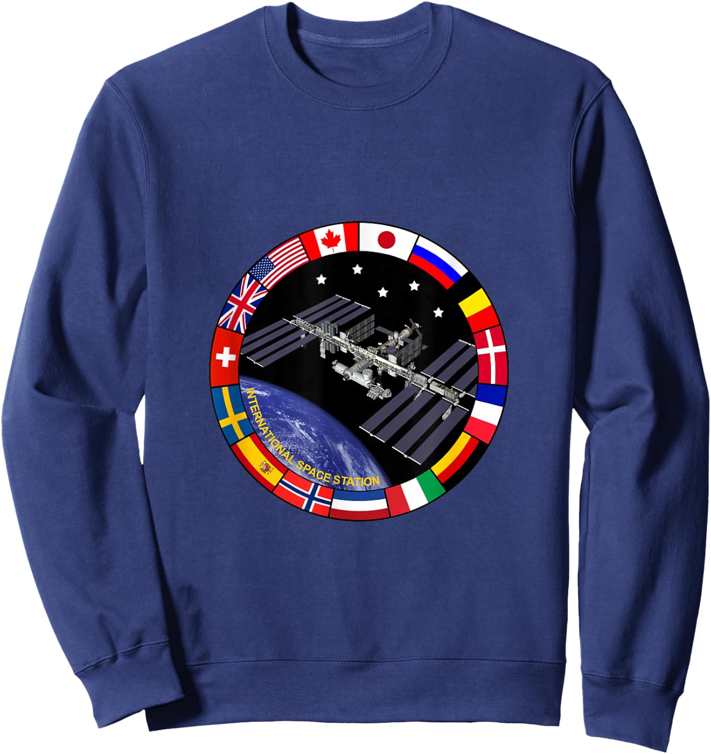 International Space Station NASA ISS Flag Logo Sweatshirt - Sweatshirt | Navy