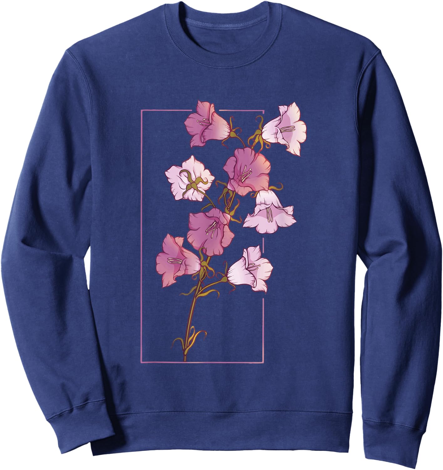 Floral Flower Bellflower Campanula Wildflower Sweatshirt - Sweatshirt | Navy