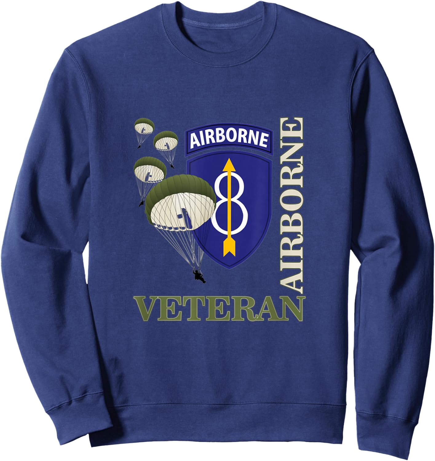 8th Airborne Division Veteran Paratrooper Veterans Day Xmas Sweatshirt - Sweatshirt | Navy