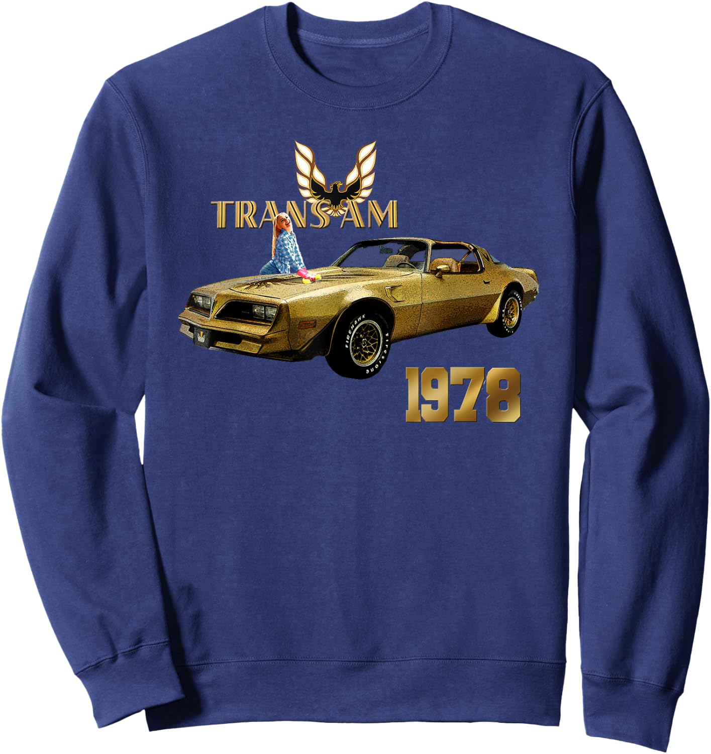 VINTAGE 1978 TRANS AM - MUSCLE CARS, CLASSIC CARS, 1970s Sweatshirt - Sweatshirt | Navy