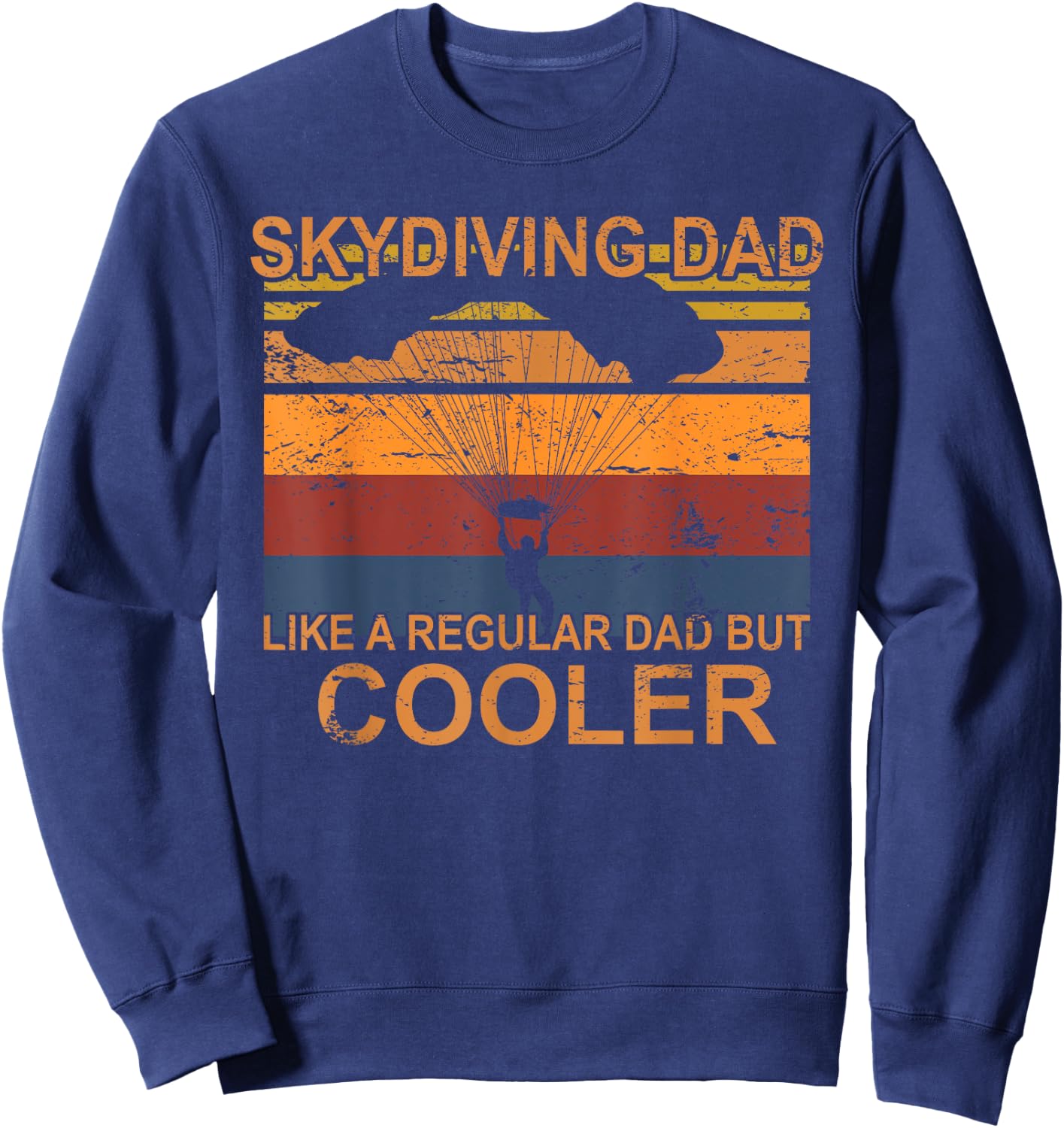 Skydiving father tandem parachute jump skydiver Sweatshirt - Sweatshirt | Navy