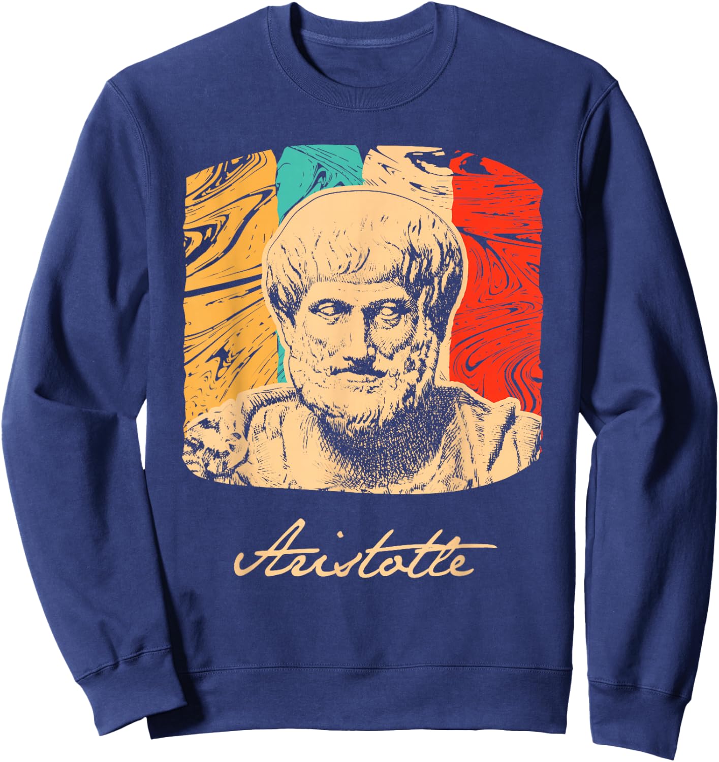 Aristotle Greek Philosopher Retro T shirt Sweatshirt - Sweatshirt | Navy