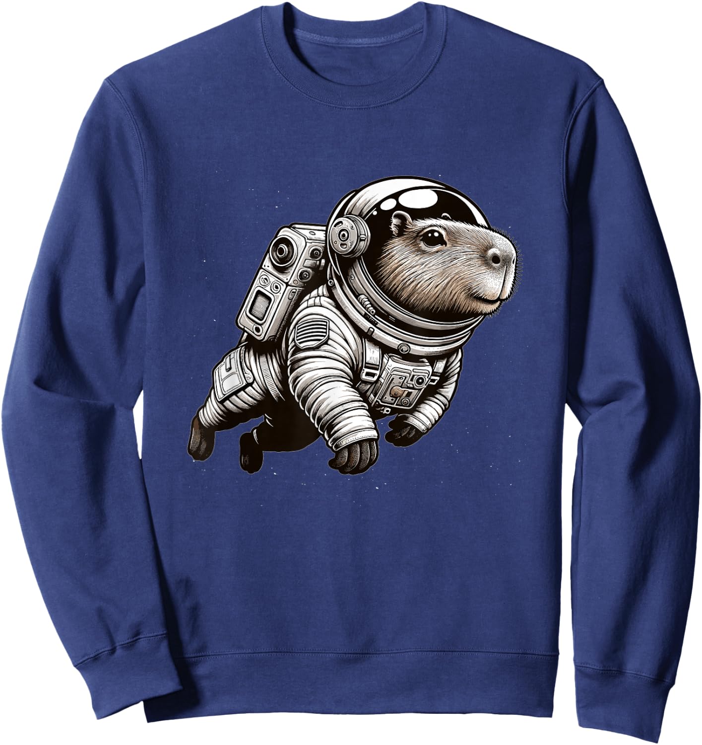 Astronaut Funny Capybara Space Sweatshirt - Sweatshirt | Navy