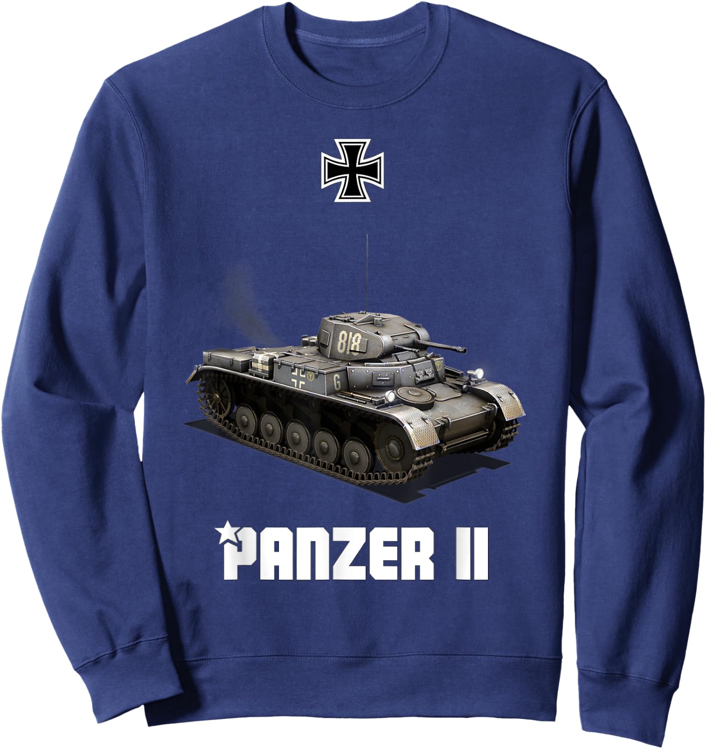 Panzer II German Light Tank WW2 Military Sweatshirt - Sweatshirt | Navy