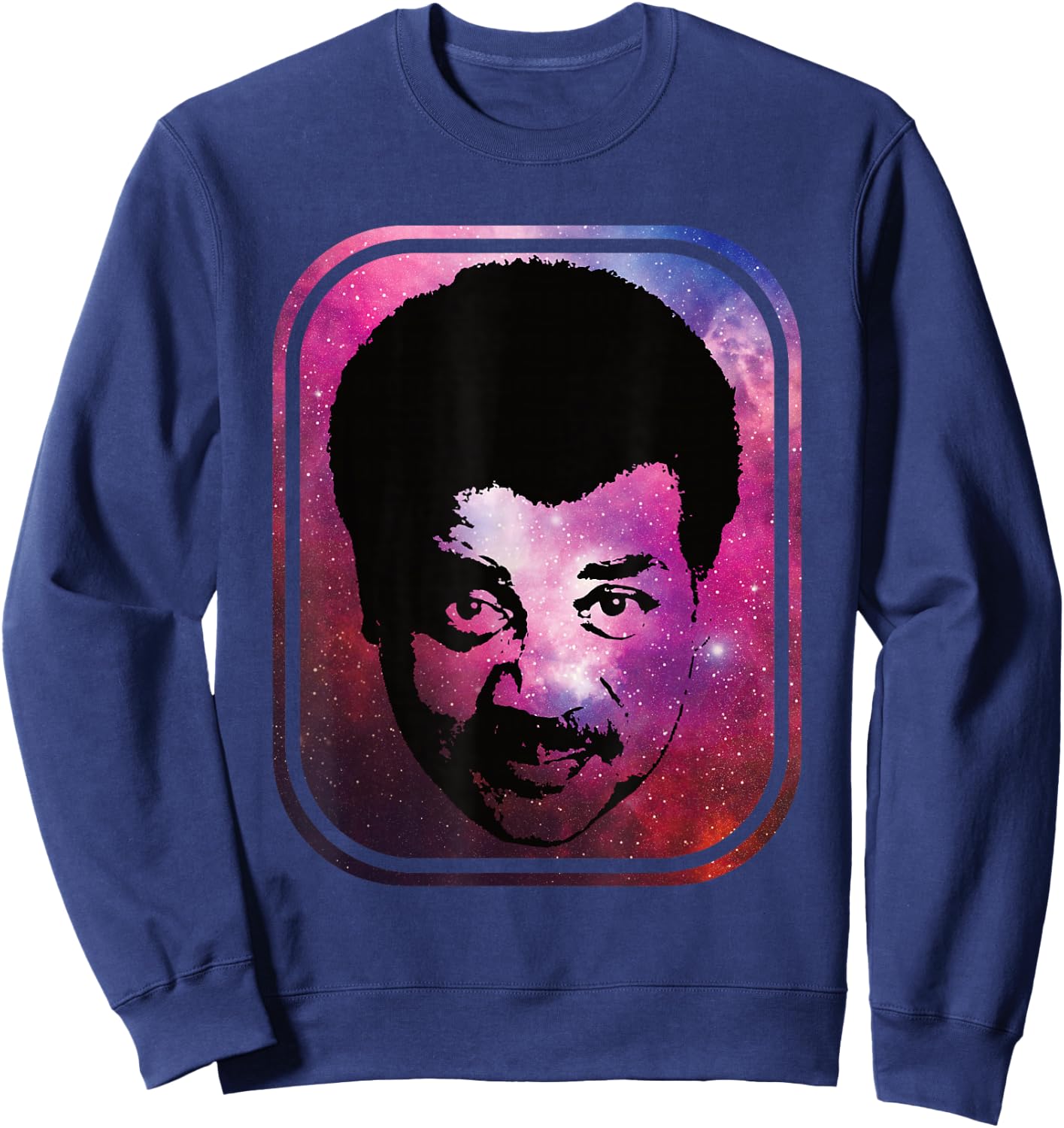 Neil deGrasse Tyson Galaxy Face - Science Lovers' Sweatshirt - Sweatshirt | Navy