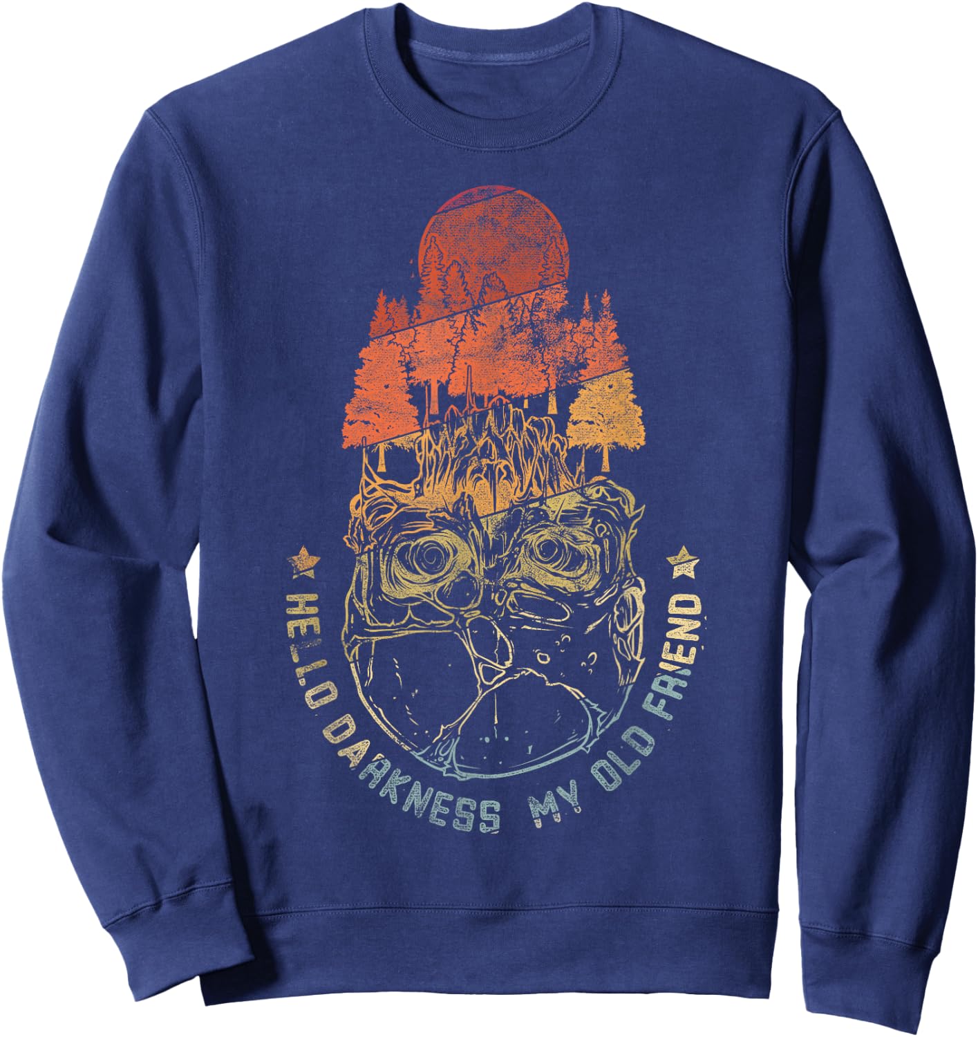 Hello Darkness My Old Friend Vintage Sweatshirt - Sweatshirt | Navy