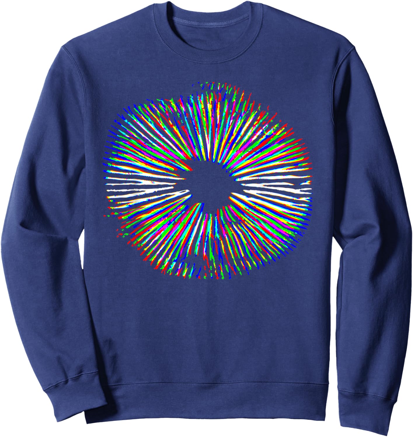 Psychedelic Mushroom Spore Print Mushroom Magic Present Sweatshirt - Sweatshirt | Navy